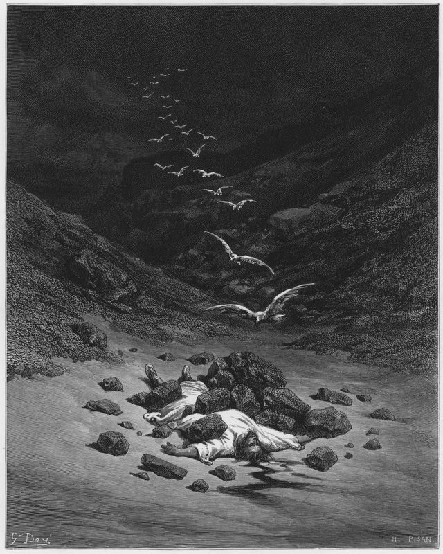 Acan lapidato da Gustave Dore