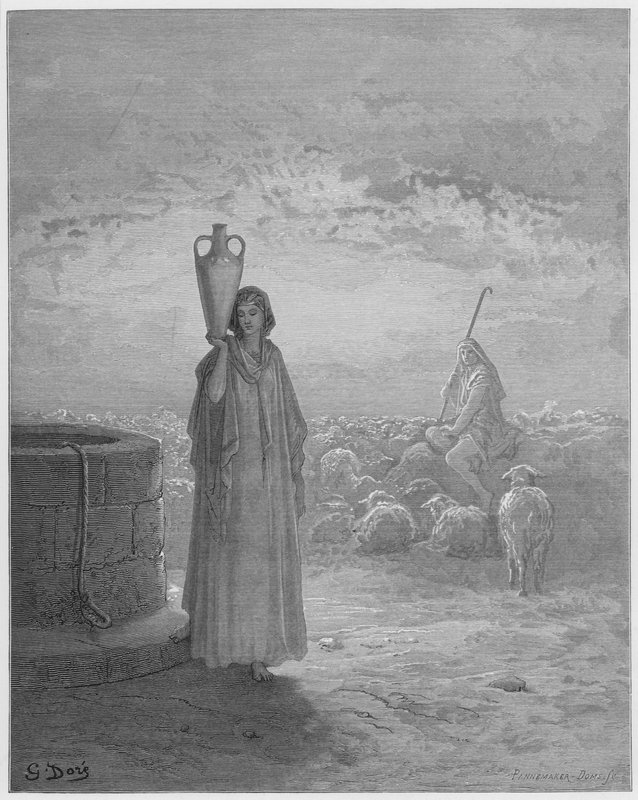 Giacobbe custodisce i greggi di Labano da Gustave Dore