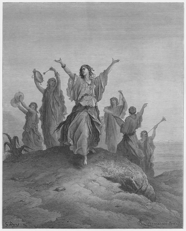 La figlia di Iefte viene incontro a suo padre da Gustave Dore