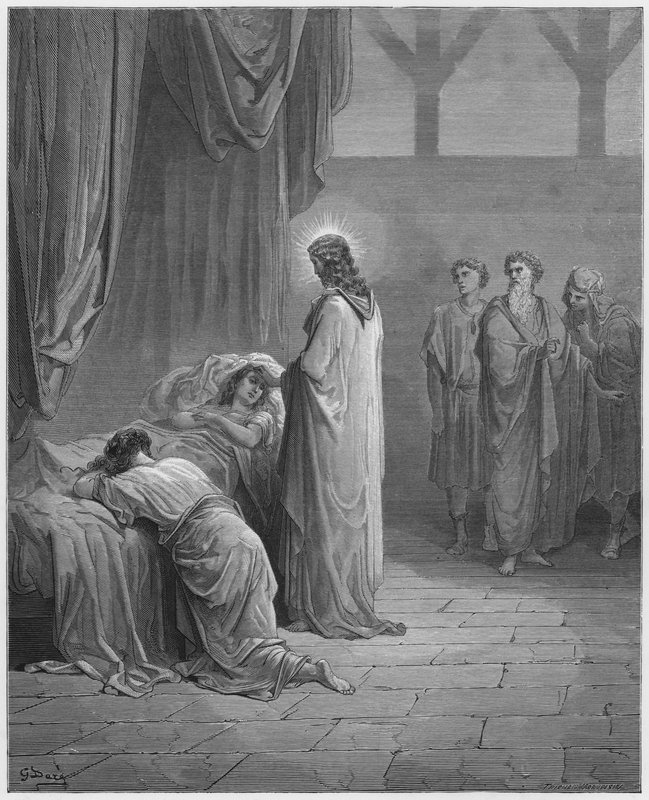 Gesù risuscita la figlia di Giairo da Gustave Dore