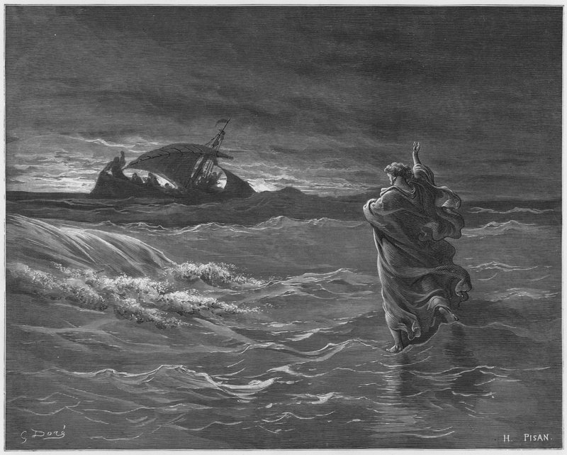 Gesù cammina sul mare da Gustave Dore