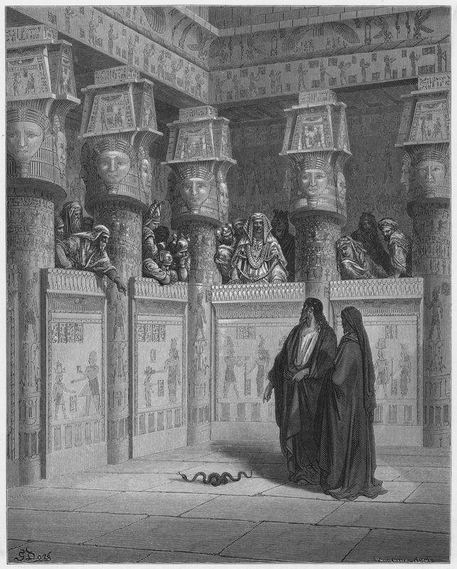 Mosè e Aronne davanti al Faraone da Gustave Dore