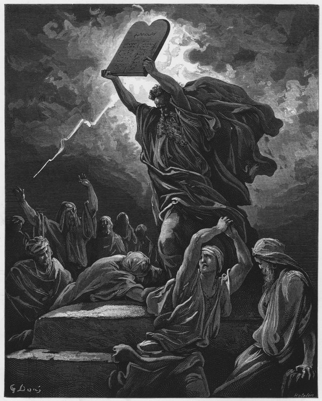 Mosè rompe le Tavole della Legge da Gustave Dore
