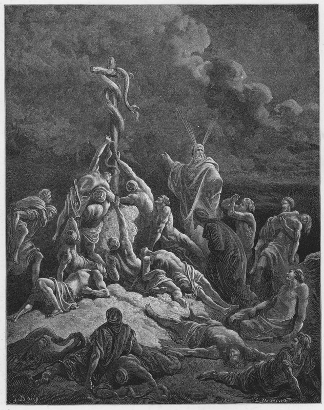 Il serpente di bronzo da Gustave Dore