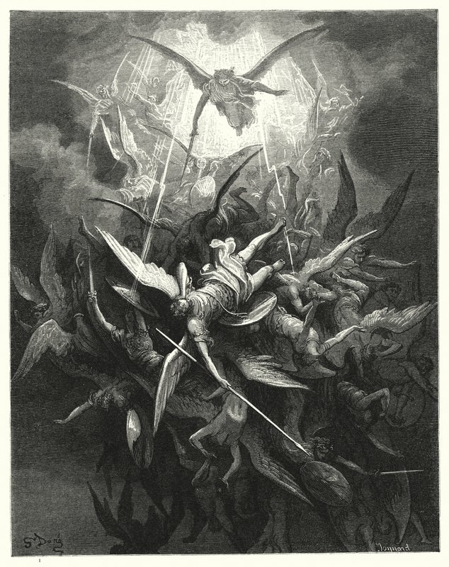Illustrazione di Gustave Doré per Il Paradiso Perduto di Milton, Libro I, versi 44, 45 da Gustave Dore