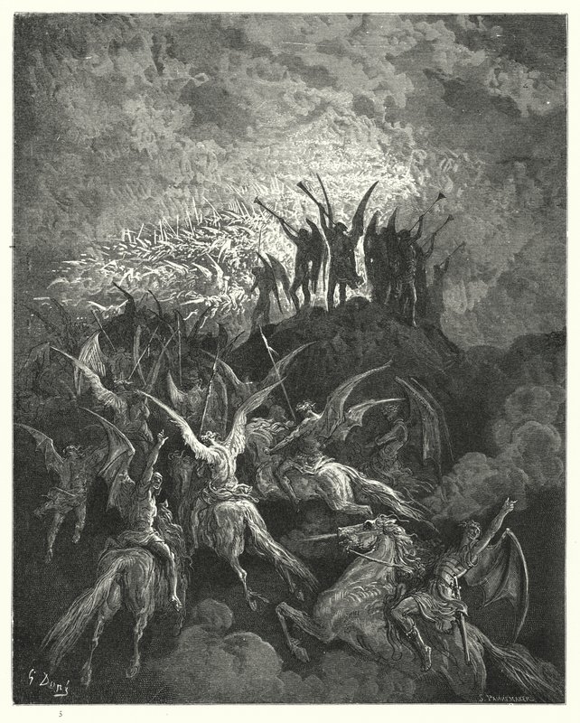 Illustrazione di Gustave Doré per Il Paradiso Perduto di Milton, Libro I, versi 757-759 da Gustave Dore