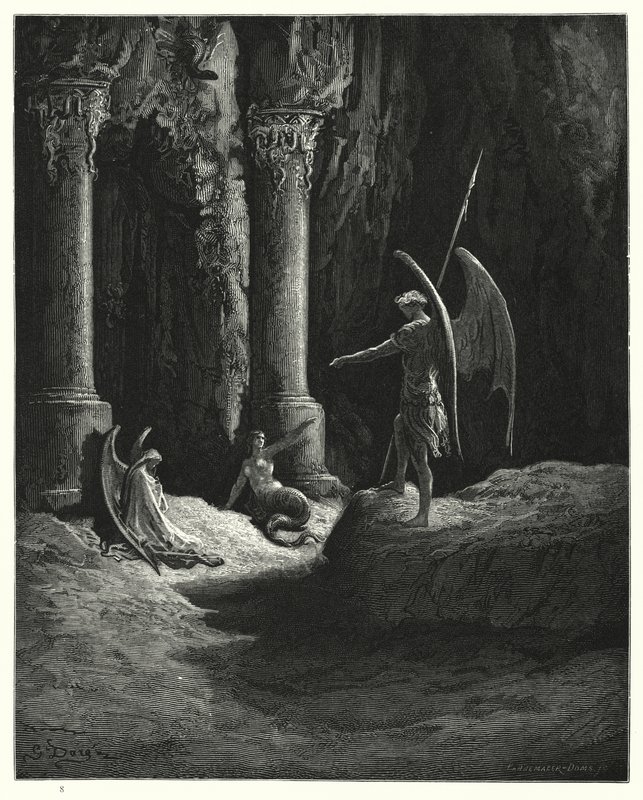 Illustrazione di Gustave Doré per Il Paradiso Perduto di Milton, Libro II, versi 648, 649 da Gustave Dore