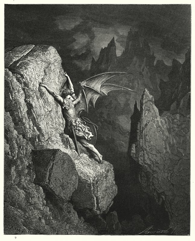 Illustrazione di Gustave Doré per Il Paradiso Perduto di Milton, Libro II, versi 949, 950 da Gustave Dore