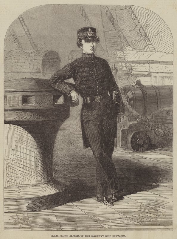 SAR il principe Alfredo, della nave di Sua Maestà Euryalus da Gustave Janet