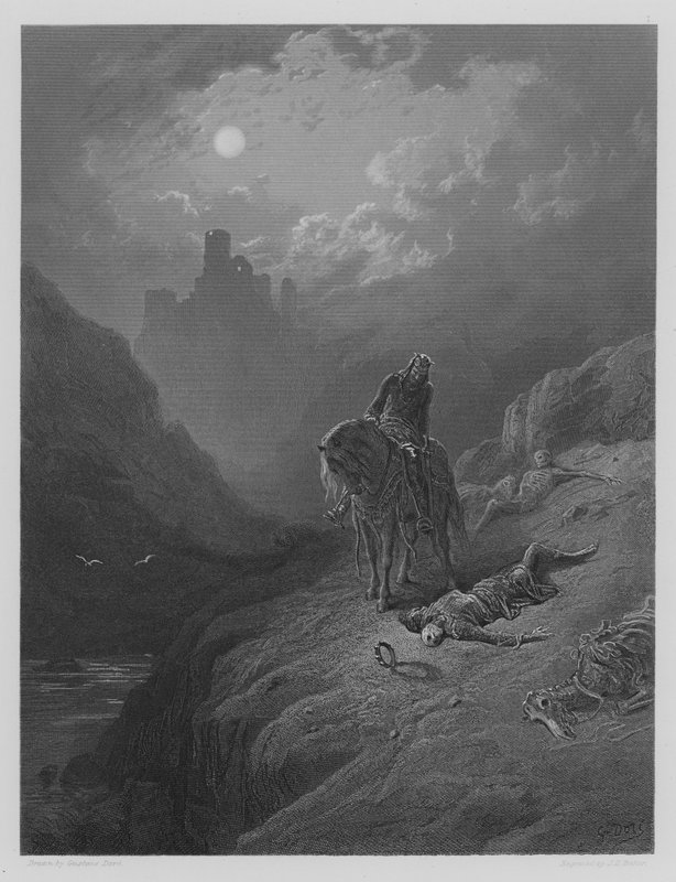 Re Artù scopre gli scheletri dei fratelli da Gustave after Dore