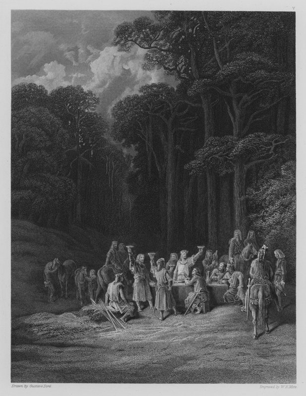 I cavalieri festeggiano da Gustave after Dore