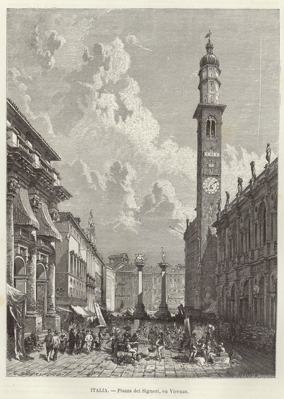 Piazza dei Signori a Vicenza da Gustave Bauernfeind