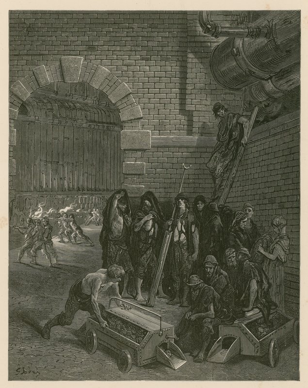 Lambeth Gas Works, Londra da Gustave Dore