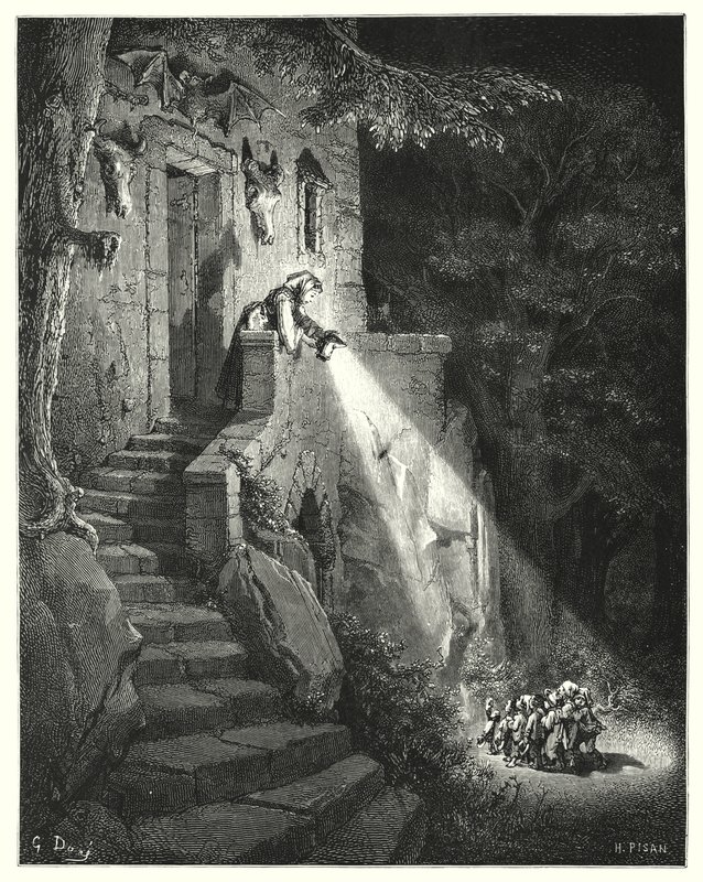 Le Petit Poucet; Pollicino (incisione) da Gustave Dore