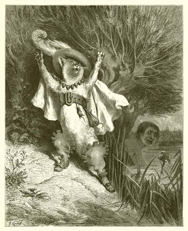 Il gatto con gli stivali, c.1868 da Gustave Dore