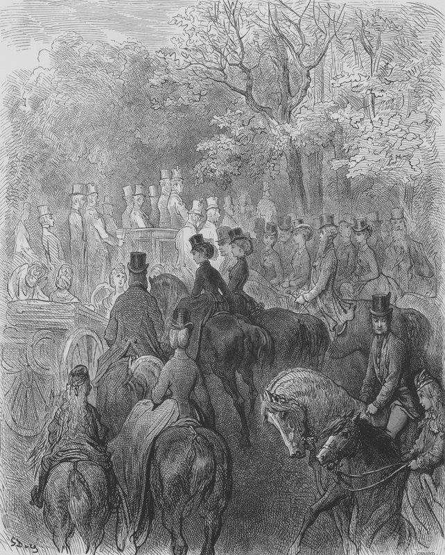 Hyde Park, Equipaggi di Cavalieri da Gustave after Dore