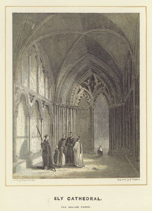 Cattedrale di Ely, il portico della Galilea da Hablot Knight Browne