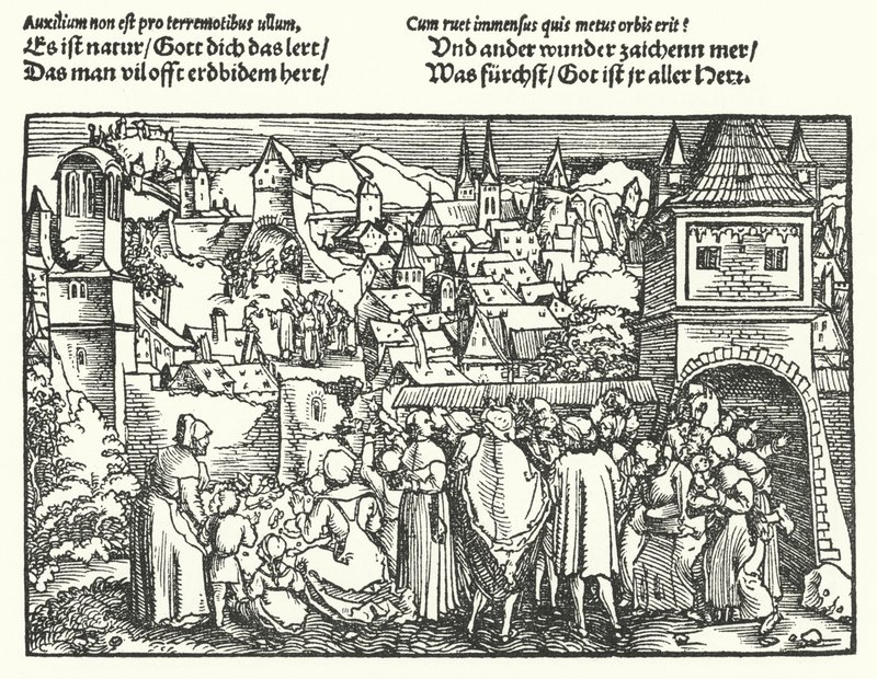 Il terremoto (incisione) da Hans (after) Burgkmair