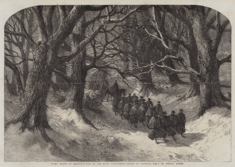 Marcia notturna a Natale dei Volontari dei Fucilieri, 1° Fucilieri del Surrey da Harrison William Weir