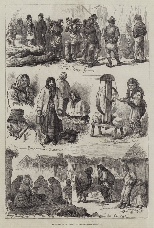 Schizzi in Irlanda, a Galway da Harry Furniss
