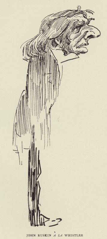 John Ruskin alla Whistler da Harry Furniss