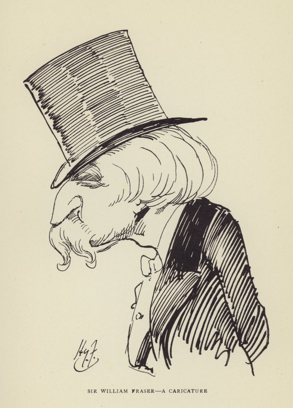 Sir William Fraser, una caricatura da Harry Furniss