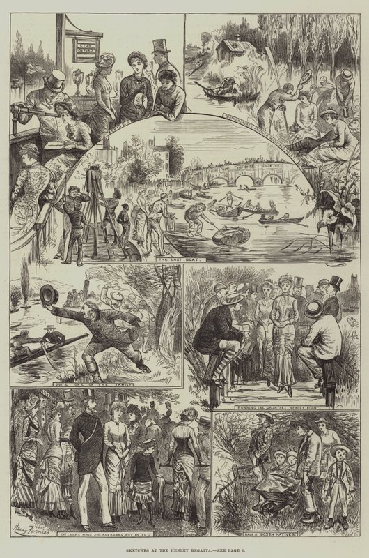 Schizzi alla Regata di Henley da Harry Furniss