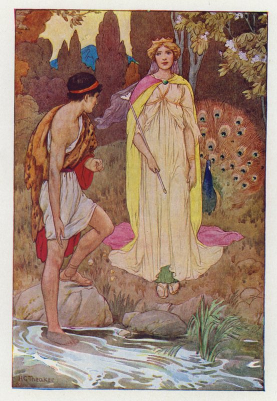 Giasone e Giunone (litografia a colori) da Harry George Theaker