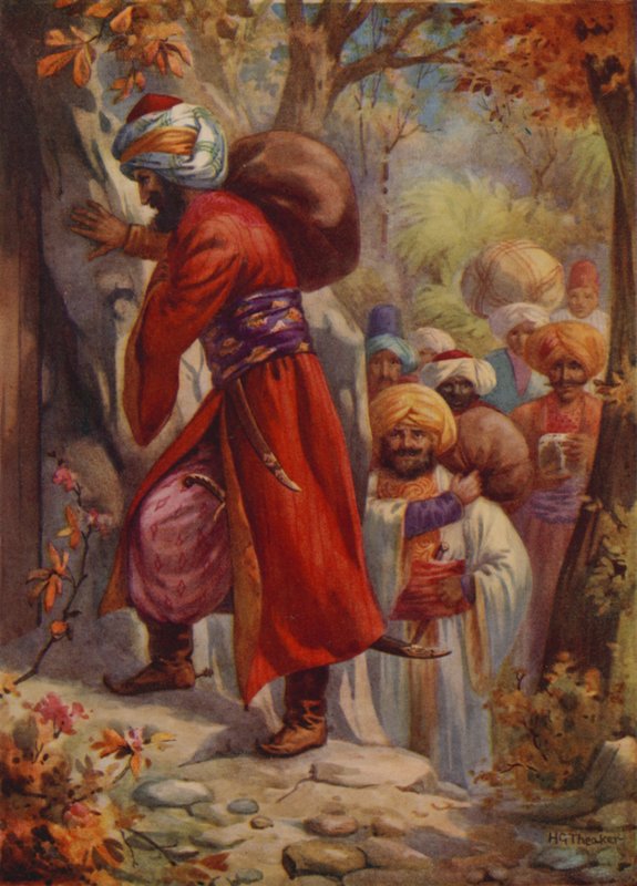 "Apriti Sesamo!" (litografia a colori) da Harry George Theaker