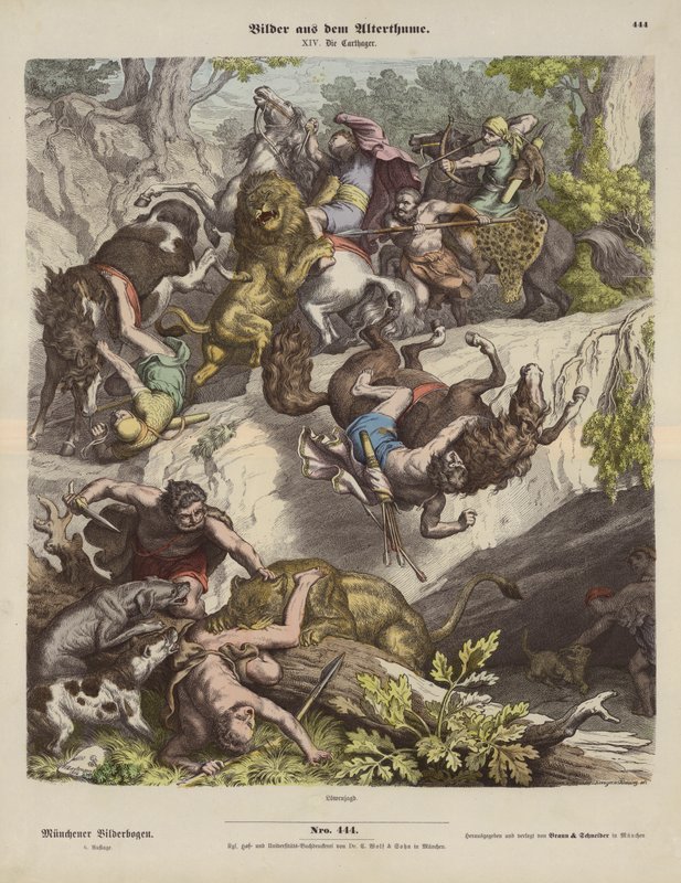 Caccia al leone cartaginese da Heinrich Leutemann