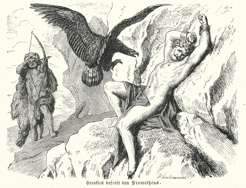Eracle che libera Prometeo da Heinrich Leutemann