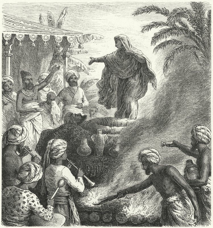 Suttee, usanza funebre indù da Heinrich Leutemann