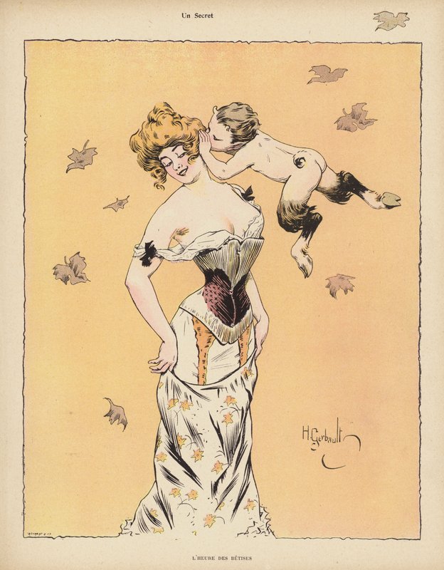 Un Segreto (litografia a colori) da Henri Gerbault