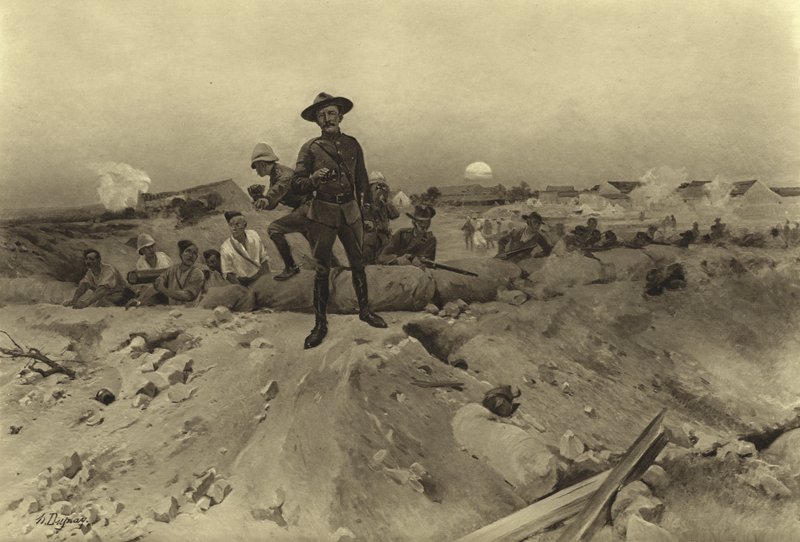 Assedio di Mafeking, 1900 (incisione) da Henri Louis Dupray