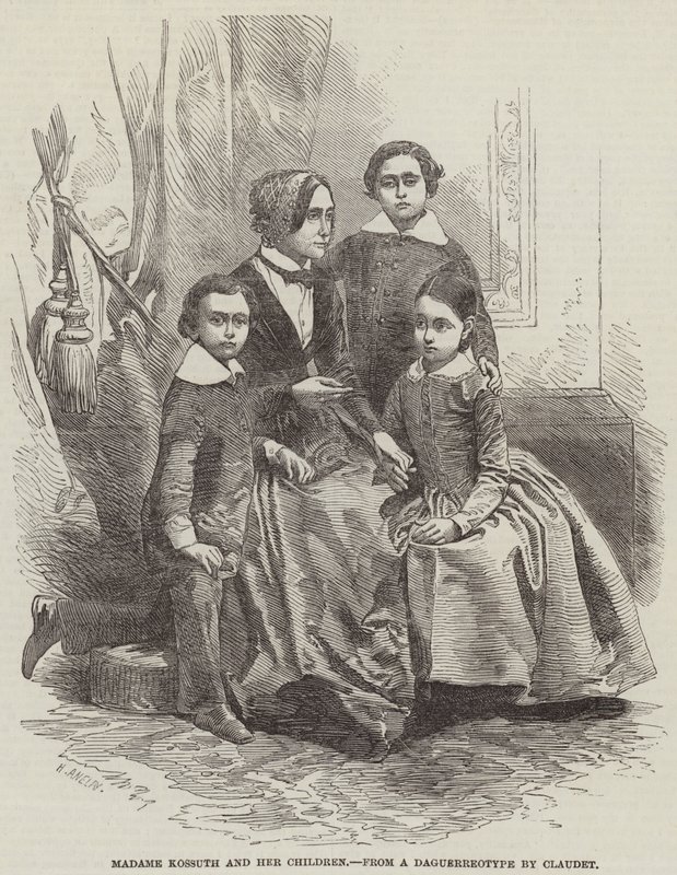 Madame Kossuth e i suoi figli da Henry Anelay