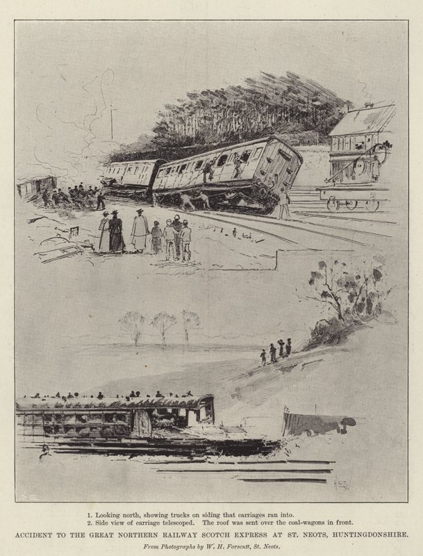 Incidente al Great Northern Railway Scotch Express a St Neots, Huntingdonshire da Henry Charles Seppings Wright