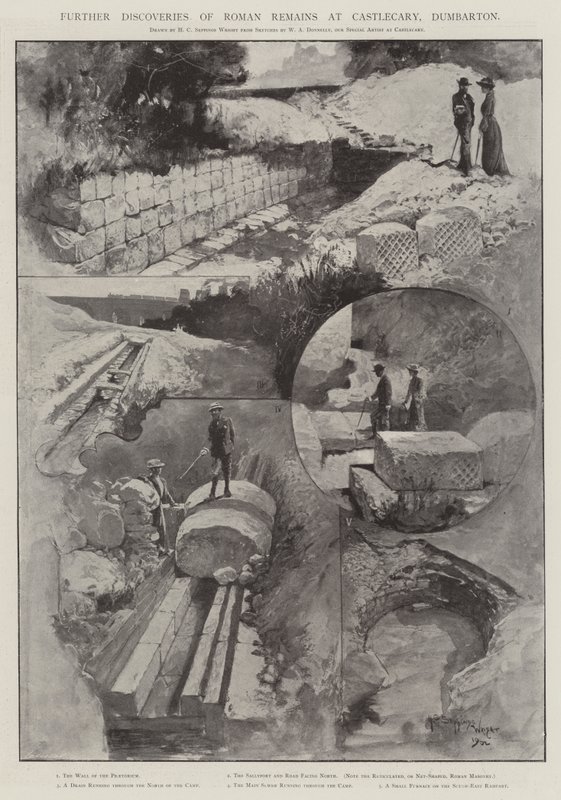 Ulteriori scoperte di resti romani a Castlecary, Dumbarton da Henry Charles Seppings Wright
