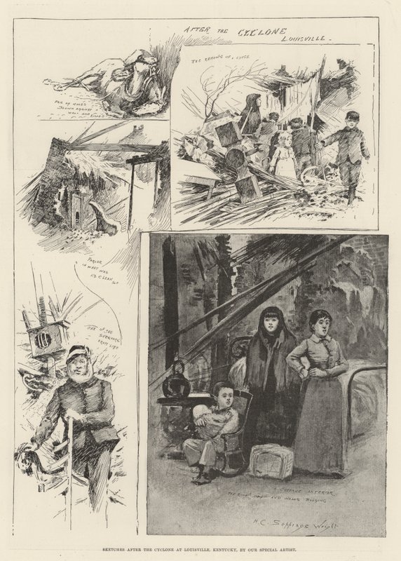 Schizzi dopo il Ciclone a Louisville, Kentucky da Henry Charles Seppings Wright