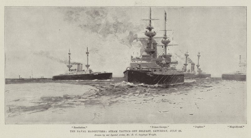 Le manovre navali, tattiche a vapore al largo di Belfast, sabato 22 luglio da Henry Charles Seppings Wright