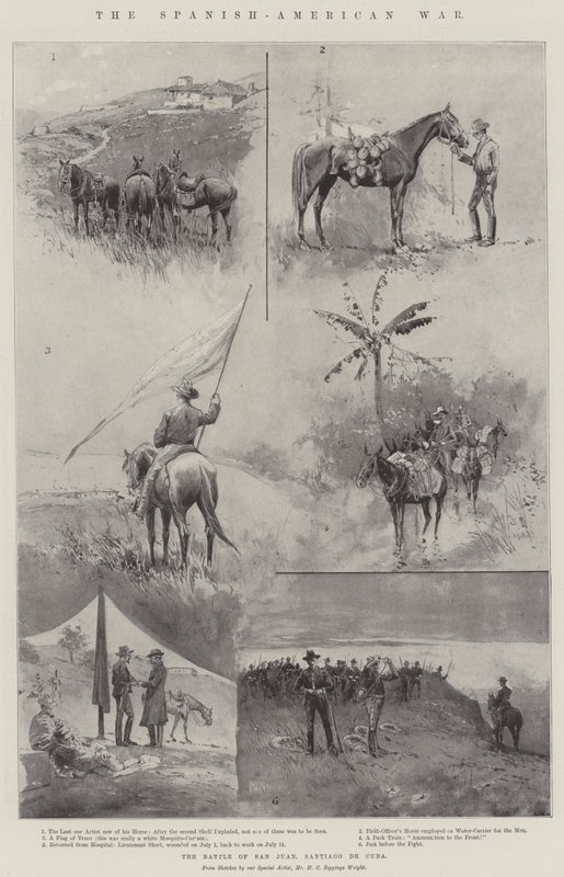 La guerra ispano-americana, la battaglia di San Juan, Santiago de Cuba da Henry Charles Seppings Wright