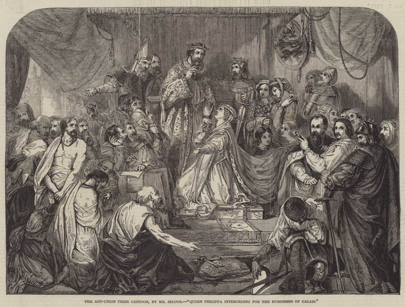 La regina Filippa intercede per i borghesi di Calais da Henry Courtney Selous