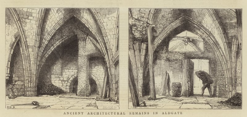 Antichi resti architettonici in Aldgate da Henry William Brewer