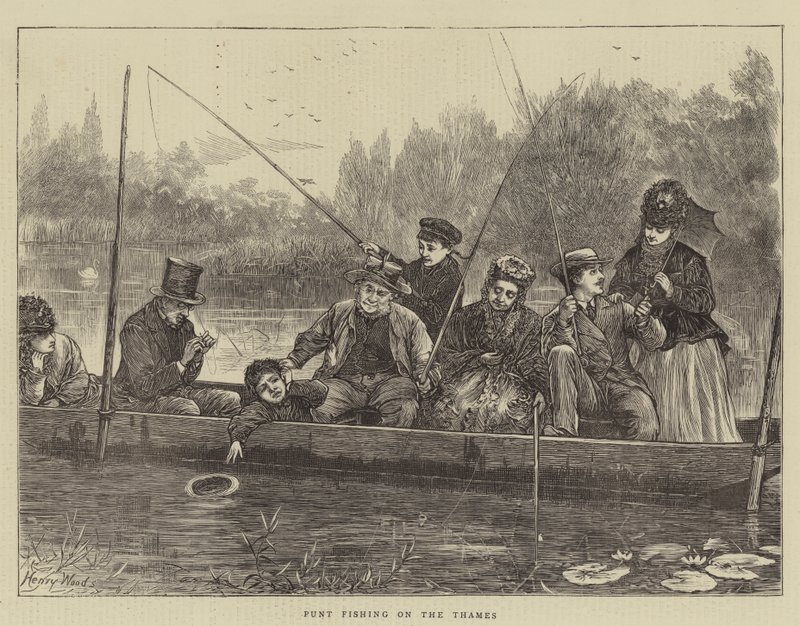 Pesca con la barca sul Tamigi da Henry Woods