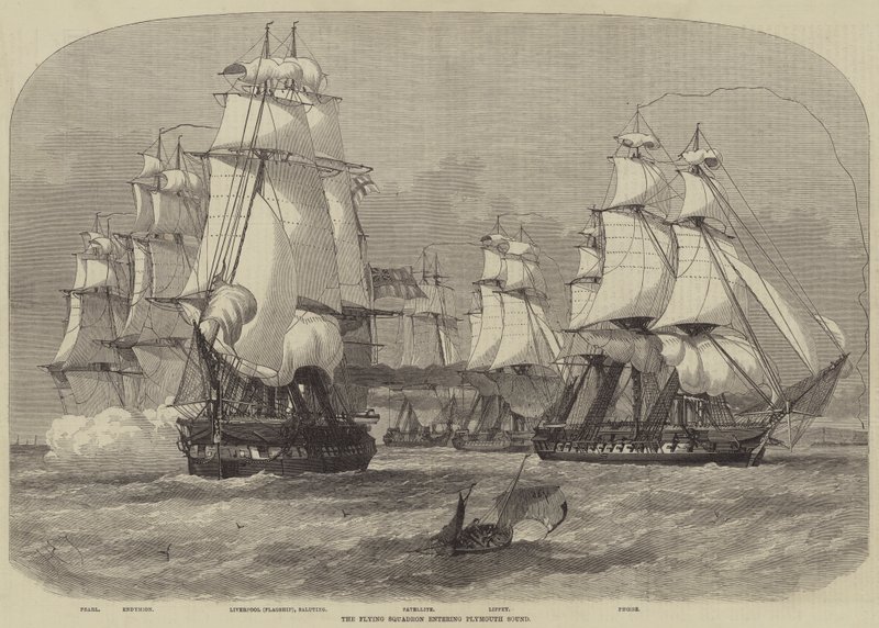 Lo Squadrone Volante che Entra nel Plymouth Sound da Henry Spernon Tozer