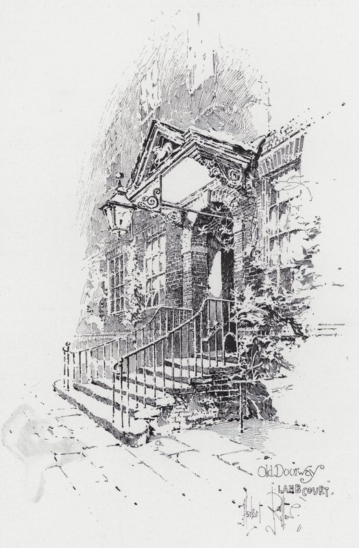 Vecchio portale, Lamb Court da Herbert (after) Railton