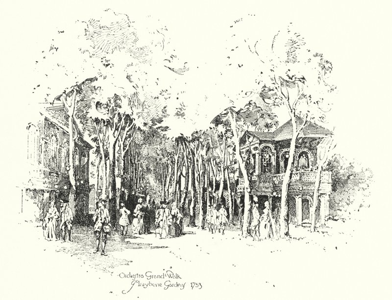 Orchestra Grand Walk, Giardini di Marylebone da Herbert (after) Railton
