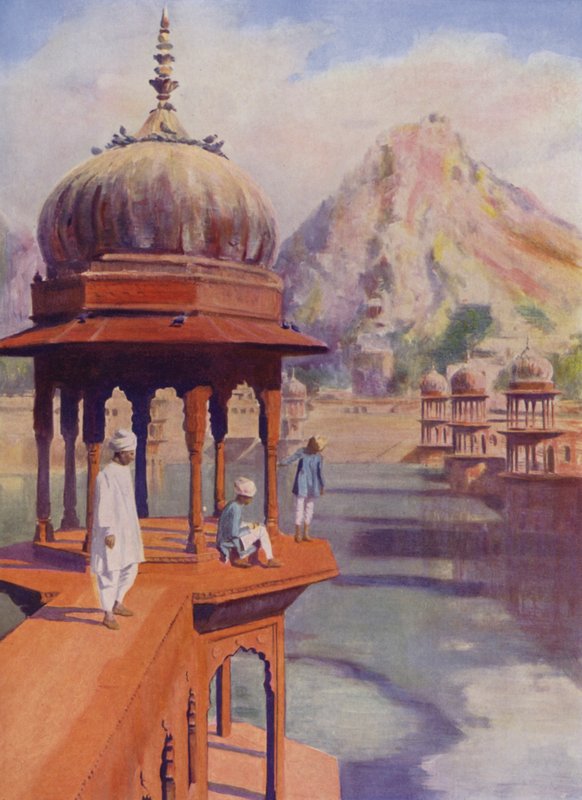 Serbatoio sacro, Alwar, Rajasthan, India da Herbert Ponting