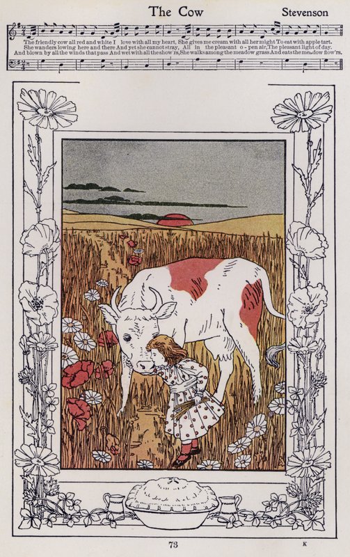 La mucca (litografia a colori) da Hilda Broughton