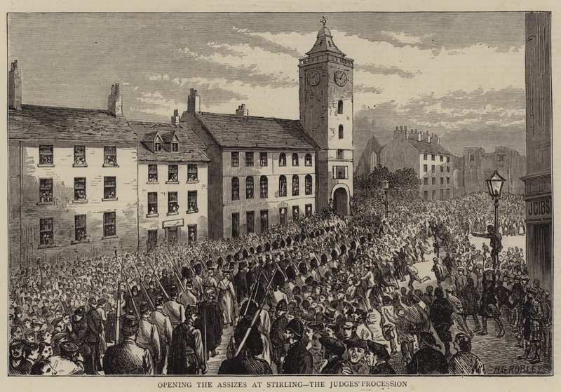 Apertura delle assise a Stirling, la processione dei giudici da Horatio Gordon Robley