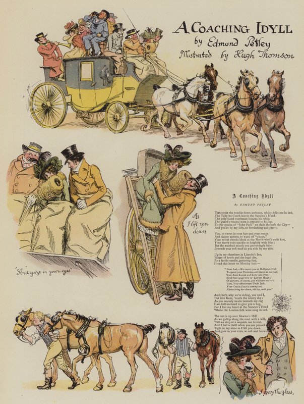 Un idillio in carrozza, di Edmund Petley da Hugh Thomson
